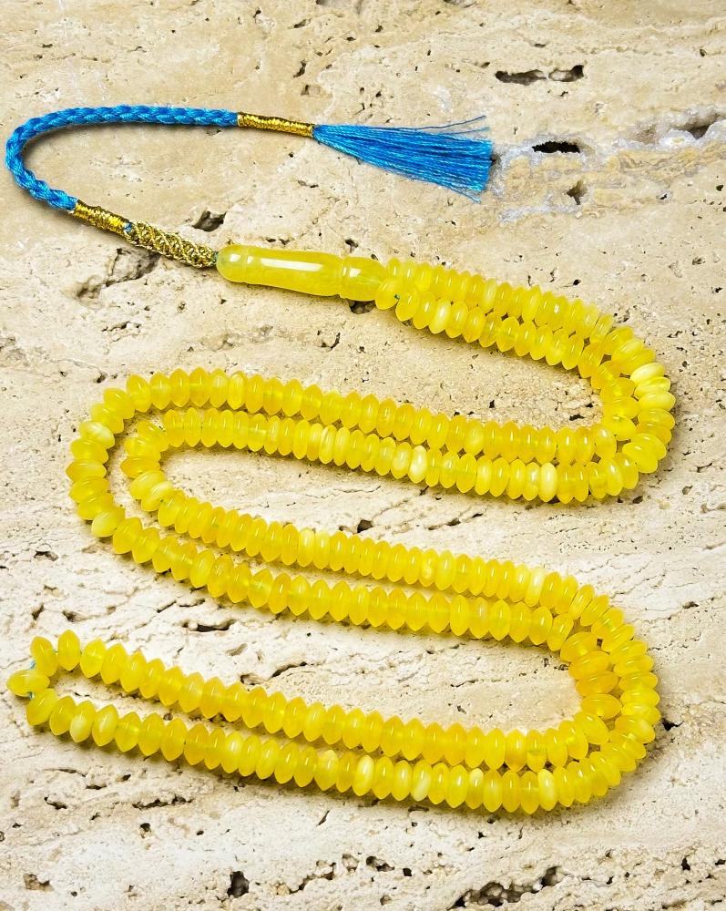 Natural amber prayer beads, cloudy (26 grams), Tafasiri