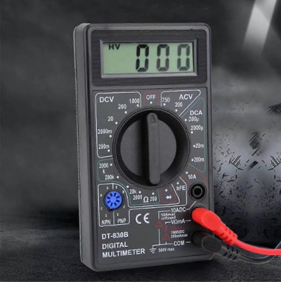 جهاز قياس رقمي متعدد بشاشة LCD مزود بأداة اختبار جهد التيار المتردد والمباشر DT-830B