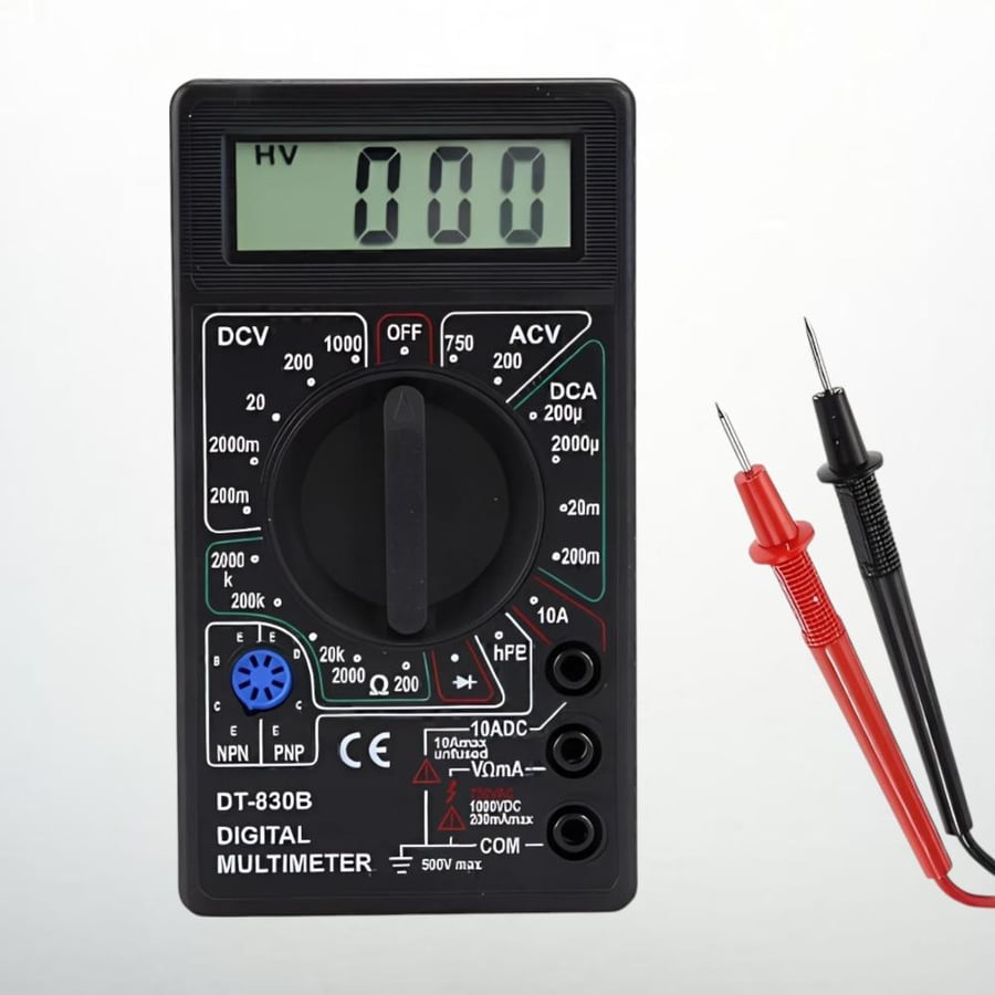 جهاز قياس رقمي متعدد بشاشة LCD مزود بأداة اختبار جهد التيار المتردد والمباشر DT-830B