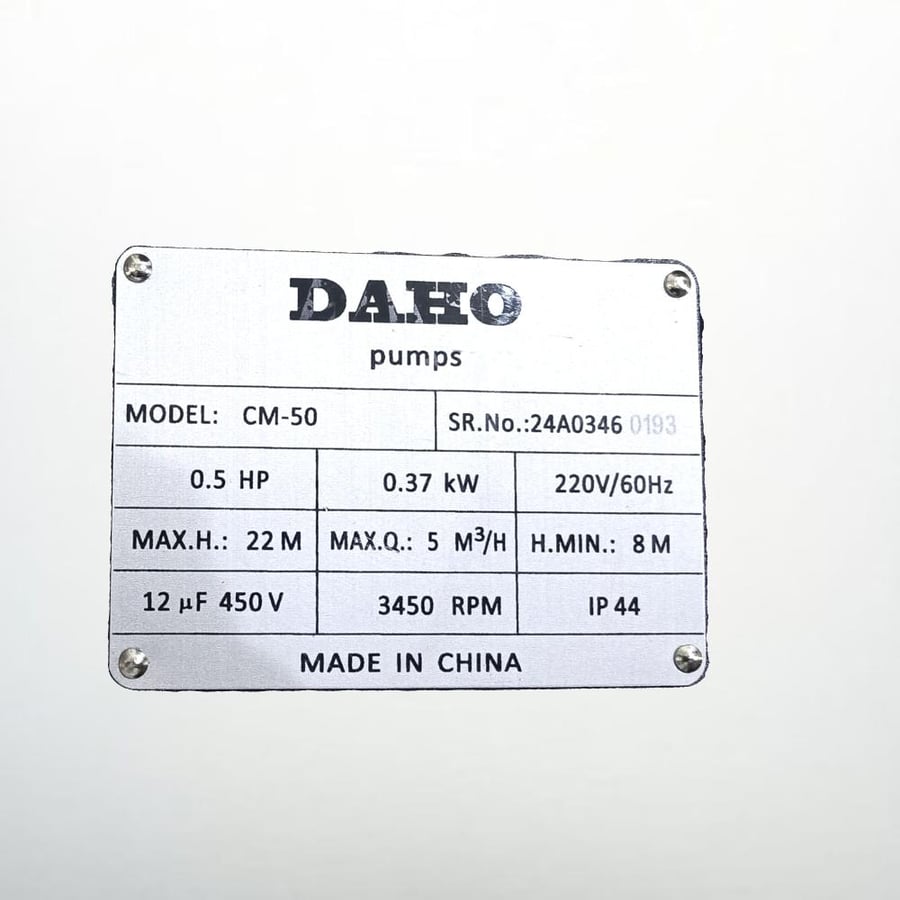 Dynamo water pump 1/2 horsepower Daewoo Al-Munjumi CM50
