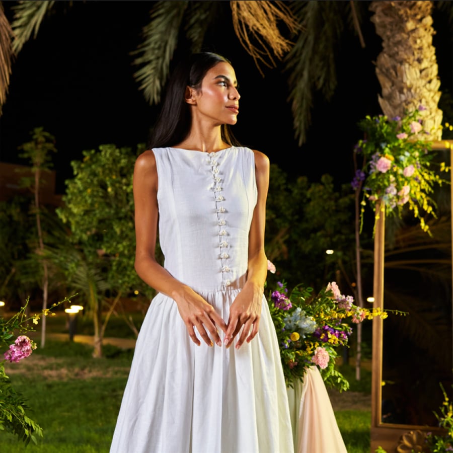 White Linen Dress
