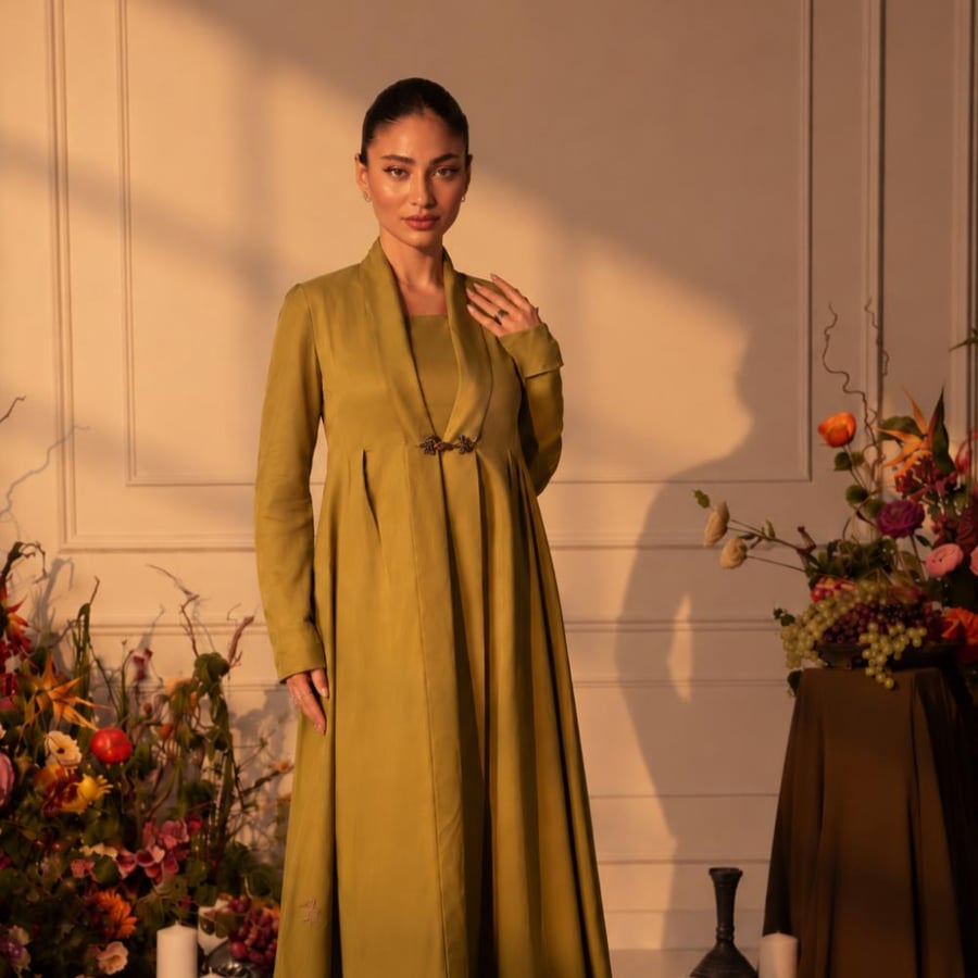 Olive Silk Abaya
