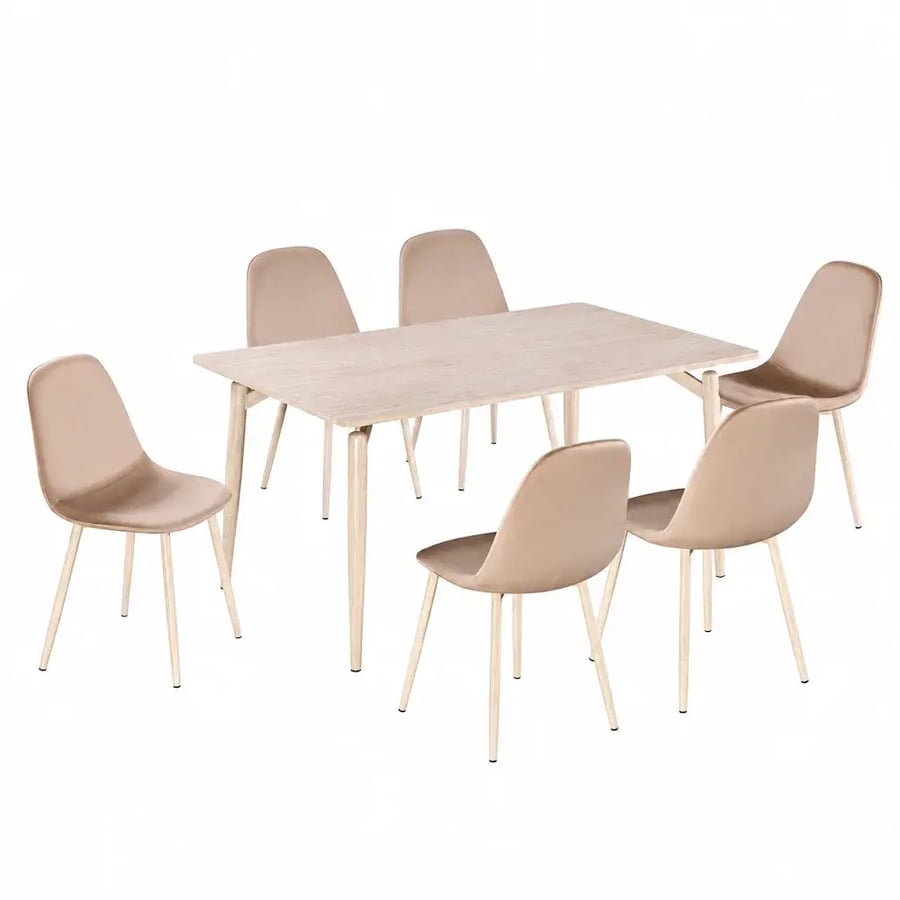 طاولة طعام خشب 6 كرسي M-024 BEIGE