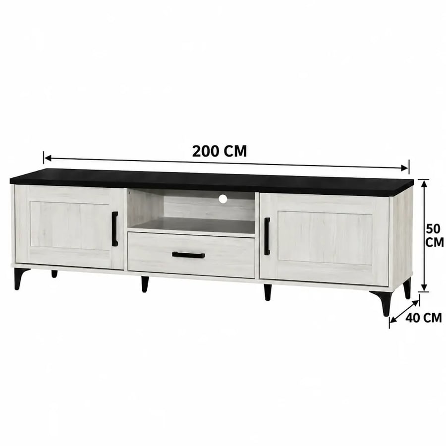 طاوله بلازمه ماليزي 200سم TV351-20 WHITE OAK