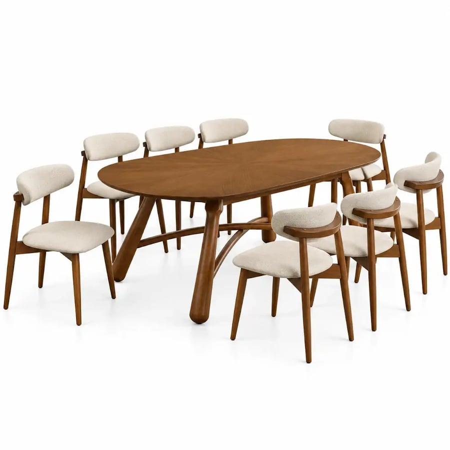 طاولة طعام خشب ماليزي 8 كرسي T127/C265 WALNUT