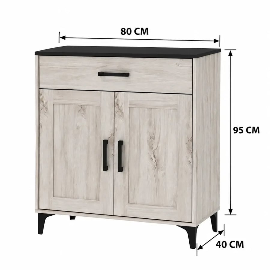 دولاب جزمة ماليزي 2 باب 80 سم SC351-80 WHITE OAK