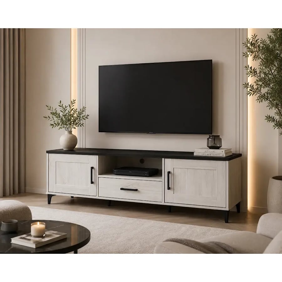 طاوله بلازمه ماليزي 160سم TV351-16 WHITE OAK