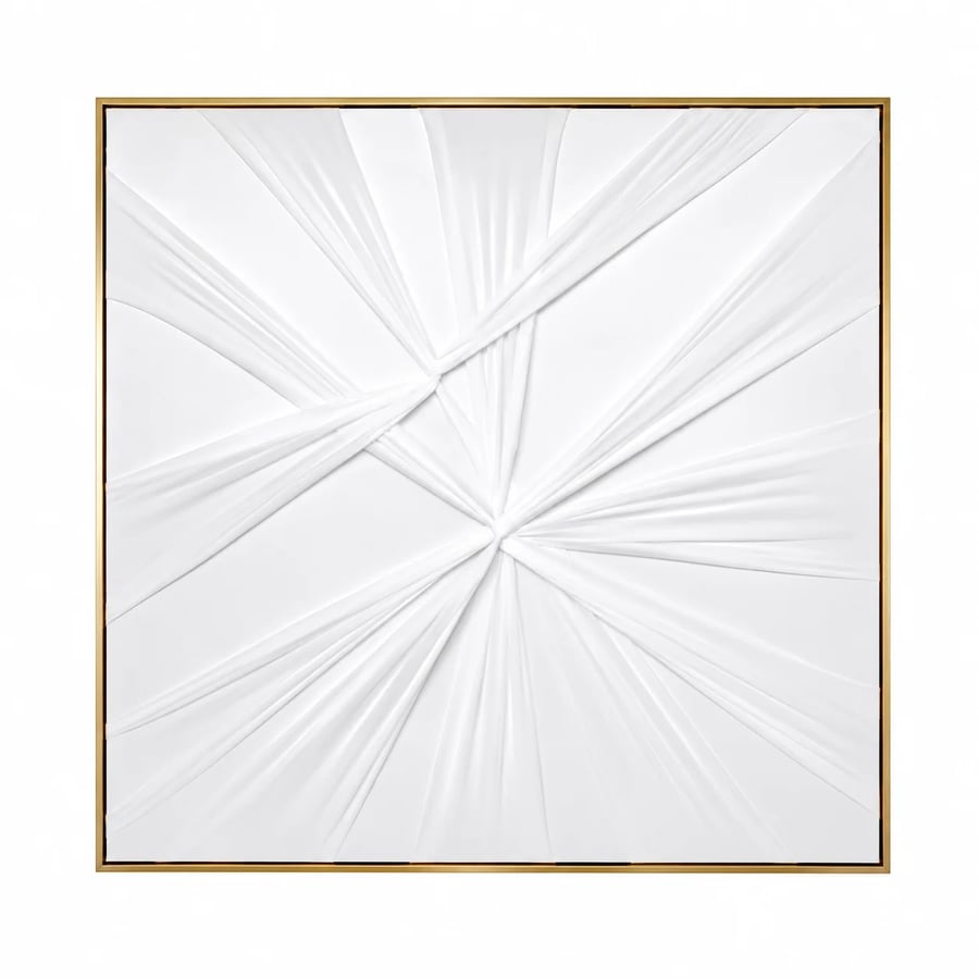 لوحة حائط مربعة بإطار ذهبي مقاس 80 × 80 سم
