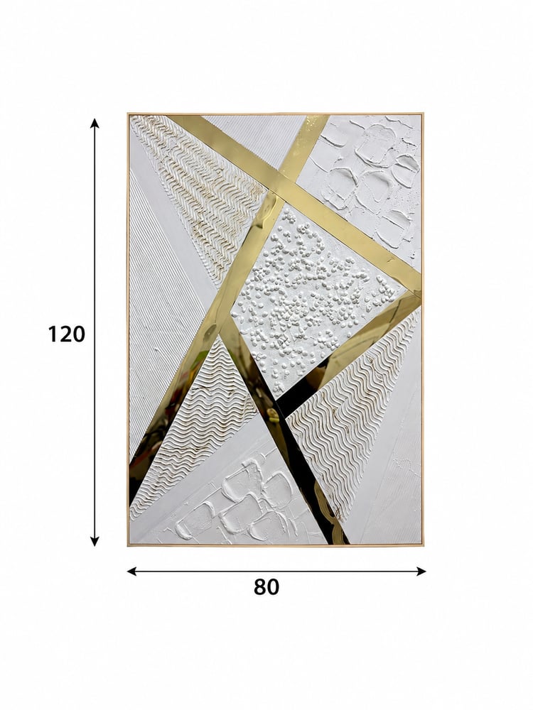 لوحة ديكور راقية بإطار ذهبي مقاس 80 × 120 سم
