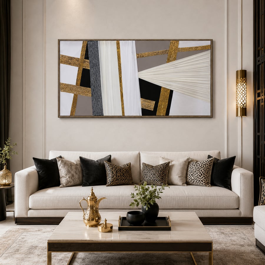 لوحة ديكور بإطار خشبي مقاس 70 × 140 سم