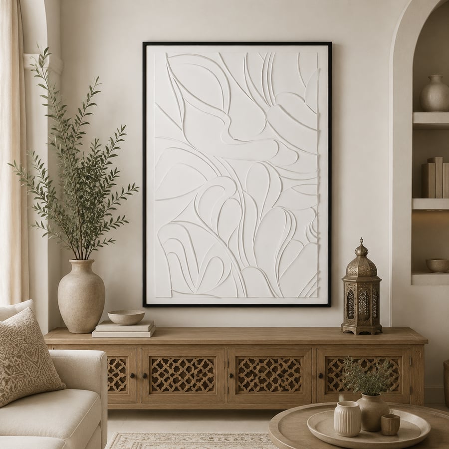 لوحة حائط بإطار أسود مقاس 120 × 80 سم