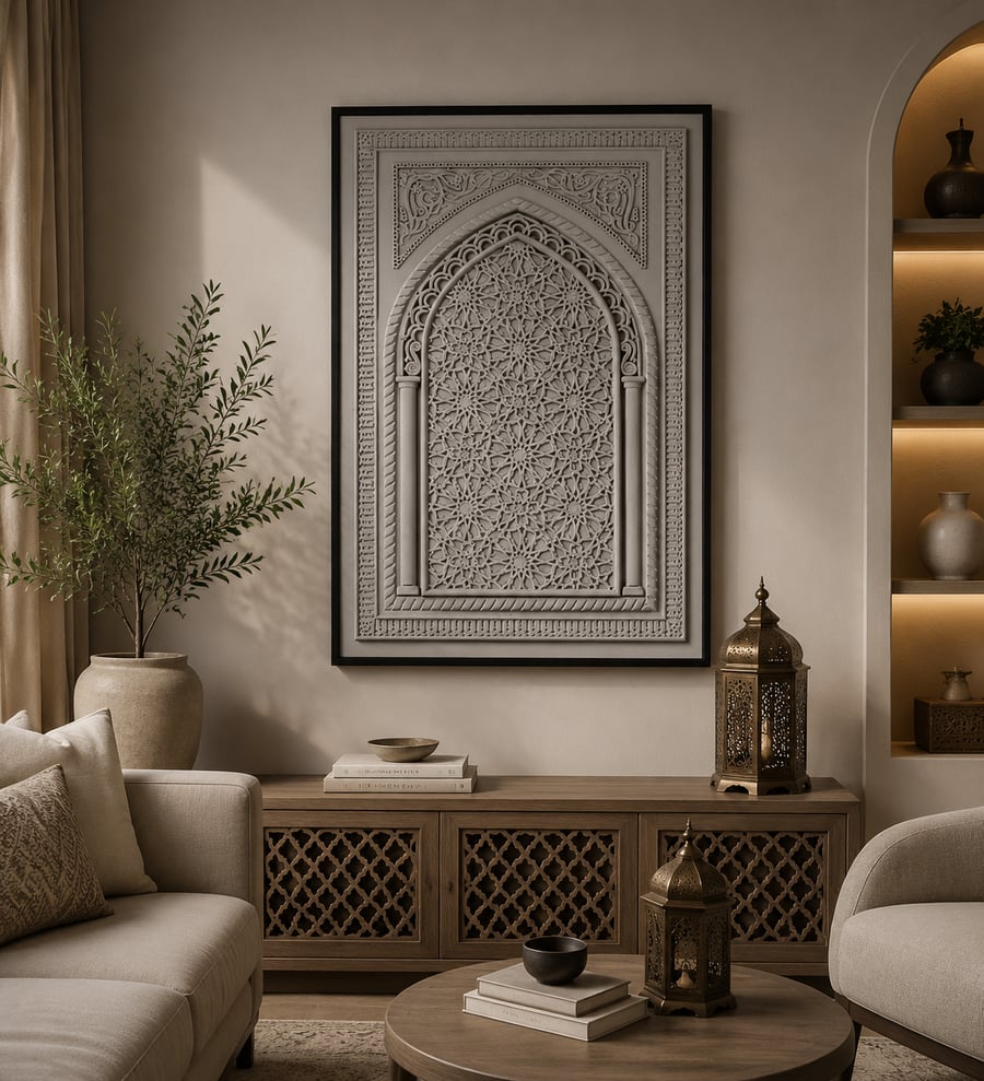 لوحة ديكور بإطار أسود مقاس 120 × 80 سم