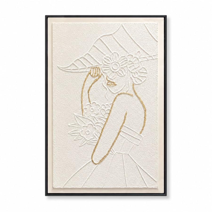 لوحة ديكور فاخرة بإطار أسود مقاس 100 × 150 سم