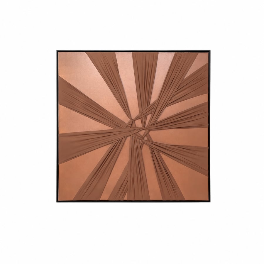 لوحة فنية مربعة بإطار أسود مقاس 80 × 80 سم