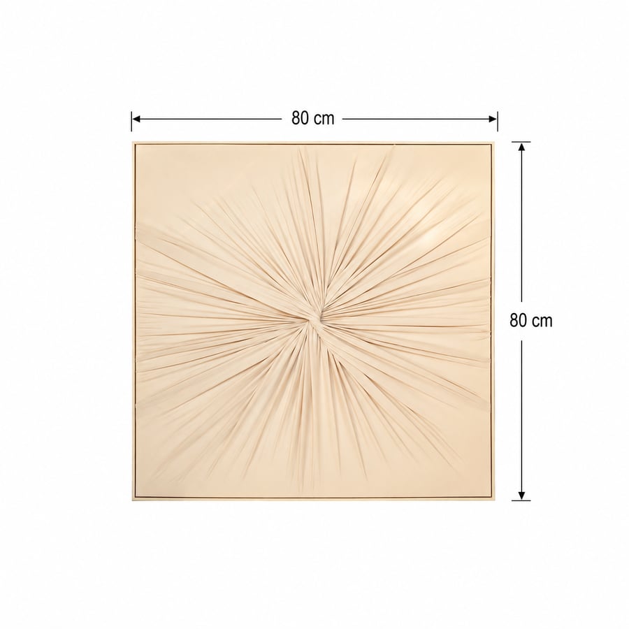 لوحة ديكور مربعة بإطار ذهبي مقاس 80 × 80 سم