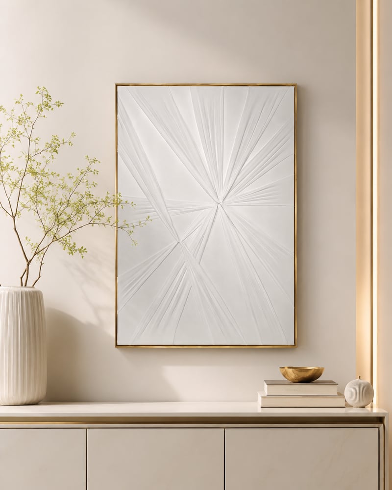 لوحة فنية بإطار ذهبي مقاس 80 × 120 سم