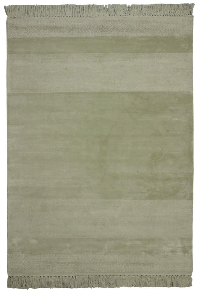 Handmade viscose rug - green