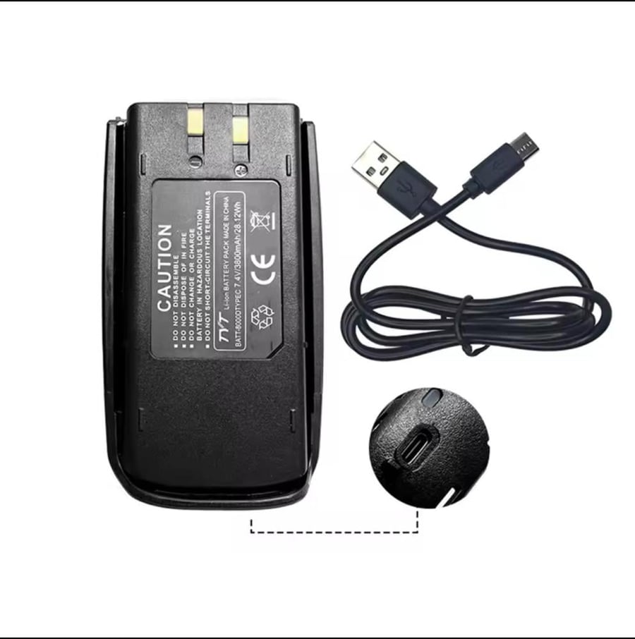 TYT TH-UV8000D battery with capacity of 3800 mAh with Type-C charging port - Suhail Store
