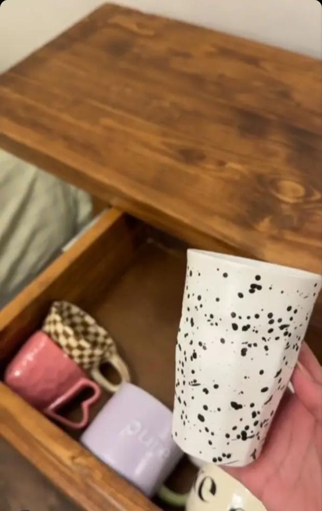 طاولة ركن قهوة وكونسول خشب طبيعي بتصميم كلاسيكي مع درج