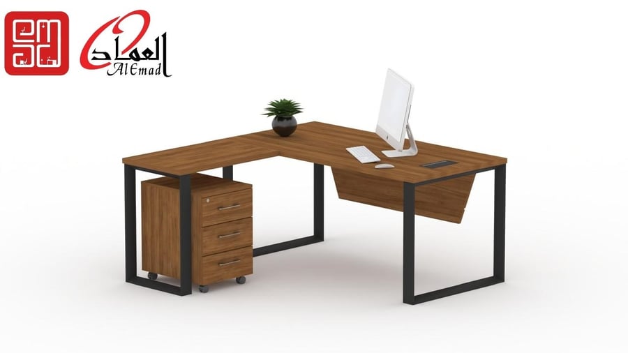 مكتب اداري مودرن بملحق جانبي ثابت 140 سم