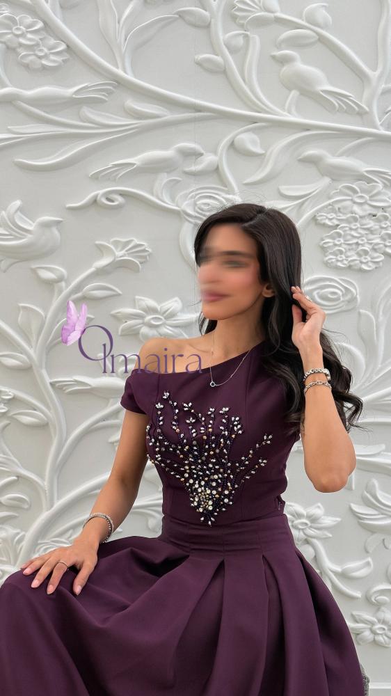 طقم عيد ليلكي مع تطريز فخم