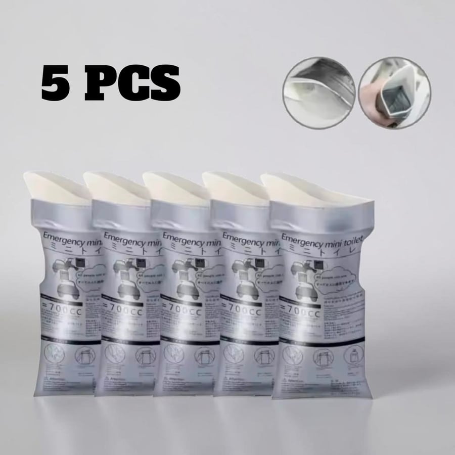 5 عبواة من المرحاض المتنقل لحالات الطوارئ (Emergency Mini Toilet)