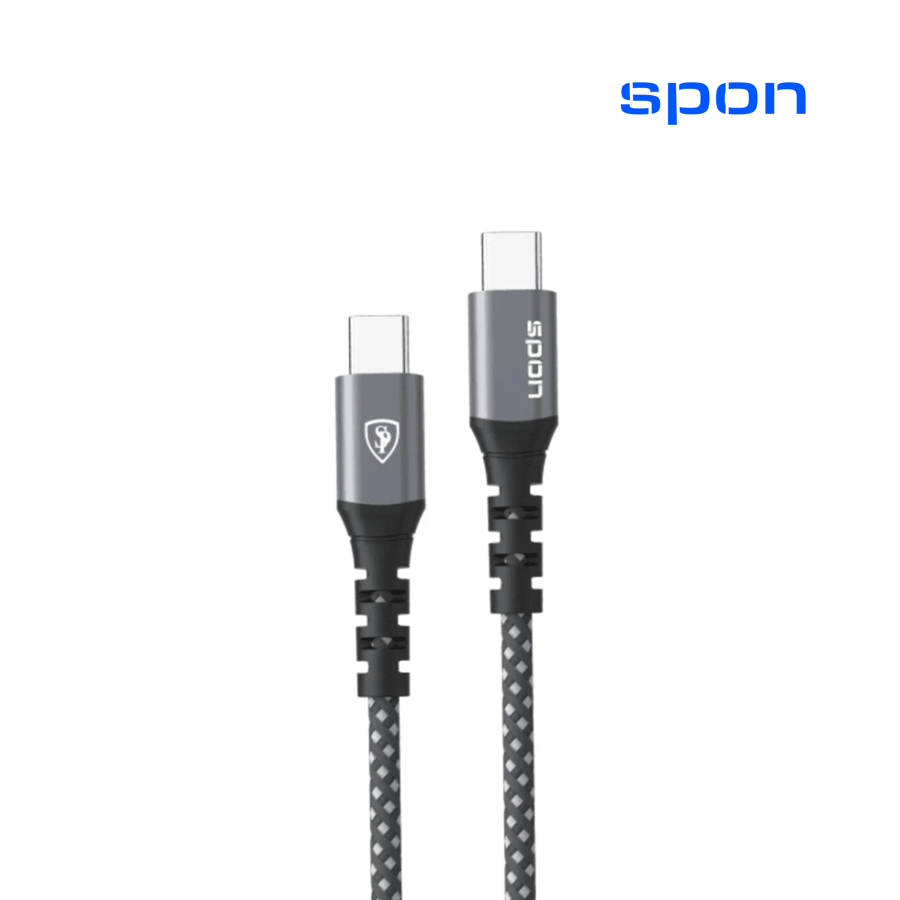 كيبل سبون (SPON) قماشي سريع ومقاوم للقطع بقوة 100 واط (Type-C to Type-C)