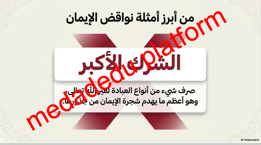 التوحيد الدرس الثالث نواقض الأيمان و منقصاته
