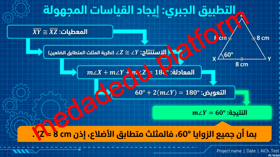 الفصل الثالث المثلثات المتطابقة الضلعين و المثلثات متطابقة الاظلاع