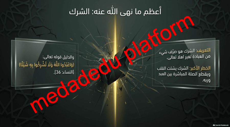 التوحيد الدرس الرابع الحنيفية السمحة