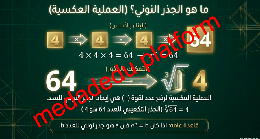 الفصل الرابع الدرس الرابع الجذر النوني