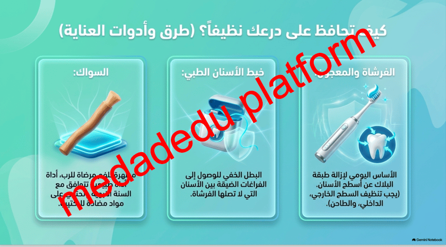 الوحدة الأولى الدرس الثالث العناية بالفم و الأسنان