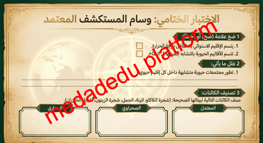 الوحدة الرابعة الدرس السادس الأقاليم الَحَيِوية