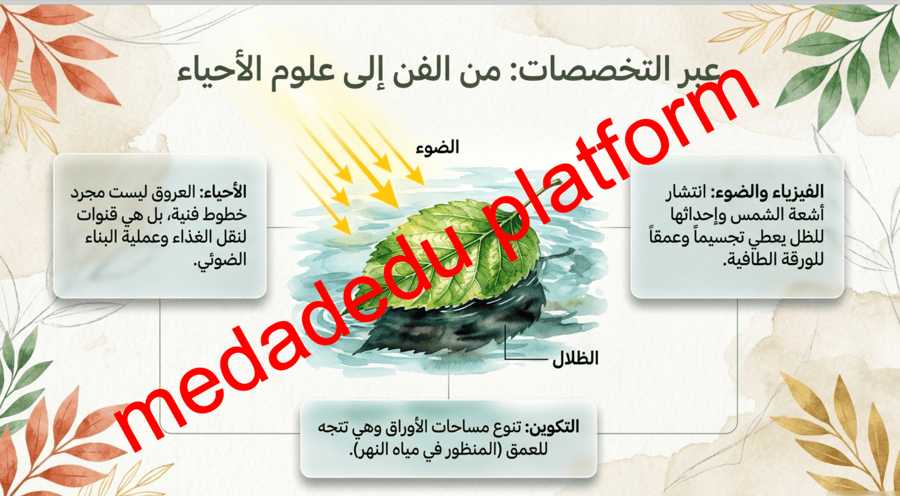 الوحدة الألى الدرس الثالث رسم أوراق الشجر