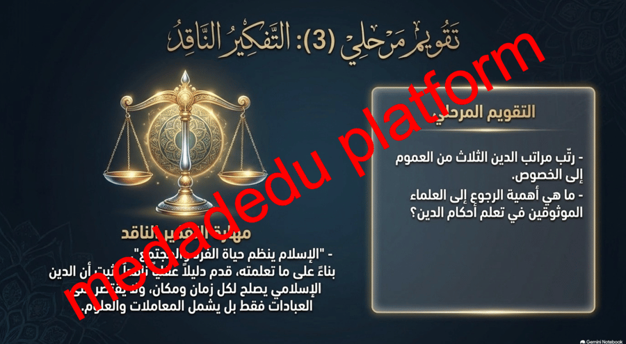 التوحيد الدرس الثاني العلم الذي يجب على كل مسلم تعلمه