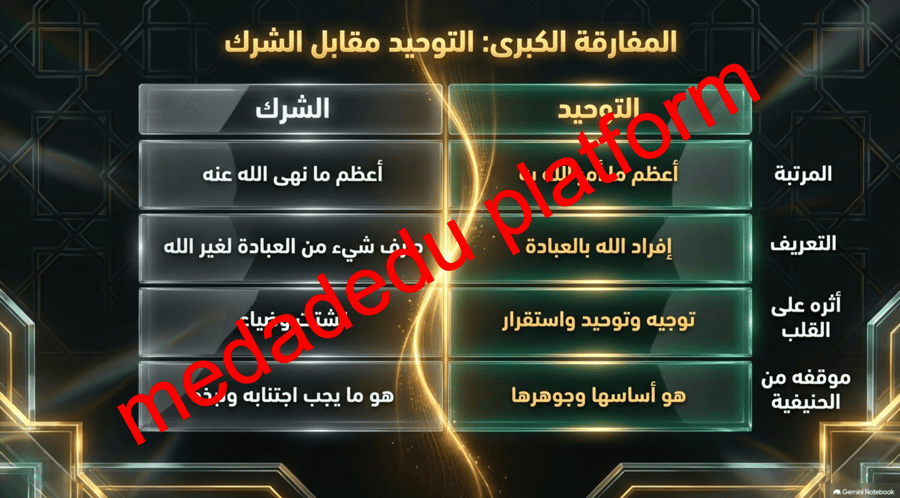 التوحيد الدرس الرابع الحنيفية السمحة