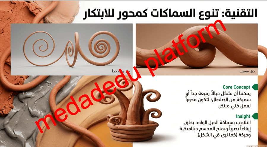 الوحدة الرابعة الدرس الثاني تشكيلات مبتكرة بطريقة الحبال