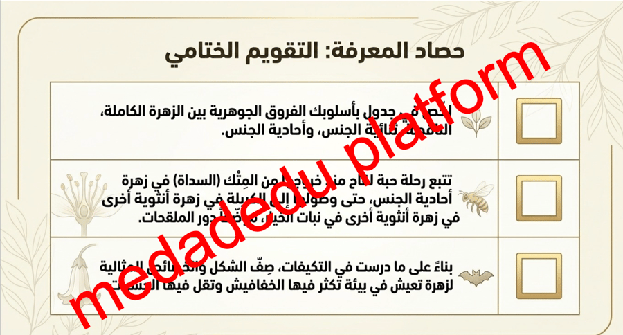 الفصل السابع الأزهار