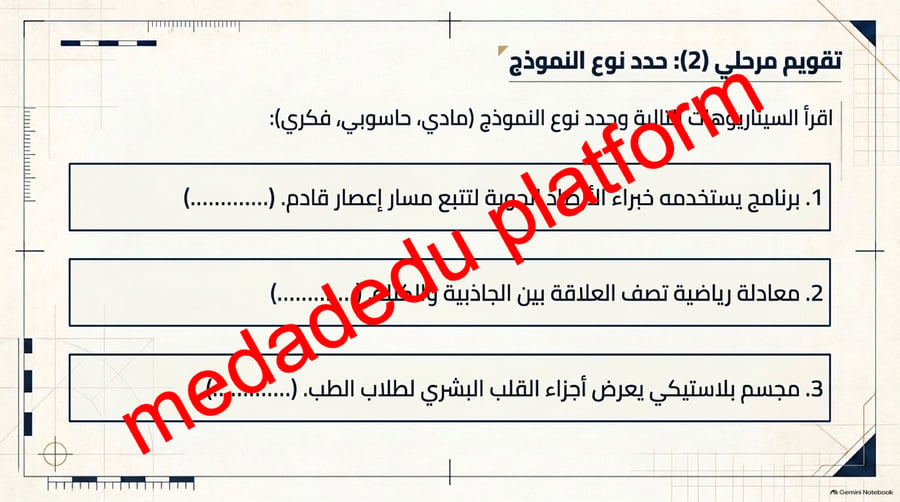 الفصل الاول النماذج العلمية
