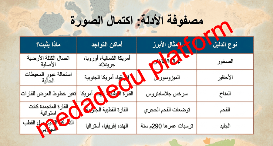 الفصل الخامس الدرس الأول انجراف القارات