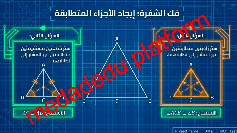 الفصل الثالث المثلثات المتطابقة الضلعين و المثلثات متطابقة الاظلاع