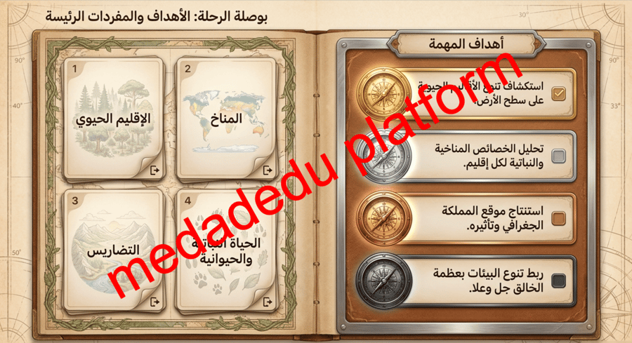الوحدة الرابعة الدرس السادس الأقاليم الَحَيِوية