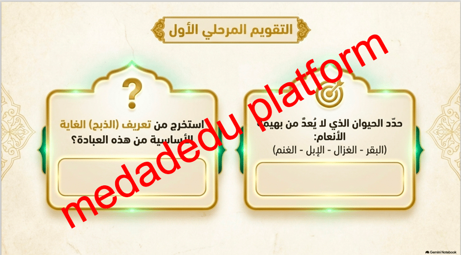 التوحيد الدرس الثالث عشر الذبح لله