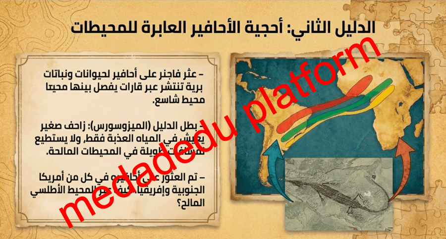 الفصل الخامس الدرس الأول انجراف القارات
