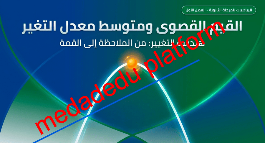 الوحدة الأولي الدرس الرابع القيم القصوى و متوسط معدل التغير