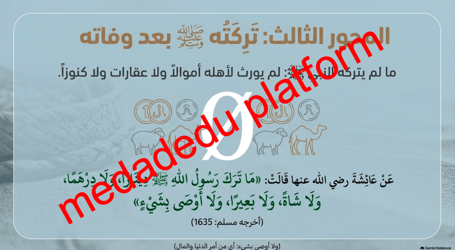 الحديث الدرس السادس عيش النبي صلى الله عليه وسلم
