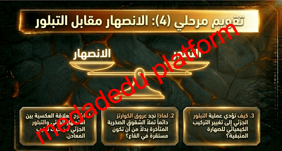الفصل الرابع الدرس الأول مالصخور النارية ؟