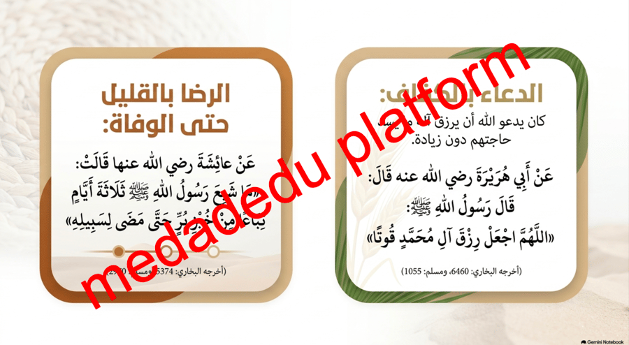 الحديث الدرس السادس عيش النبي صلى الله عليه وسلم