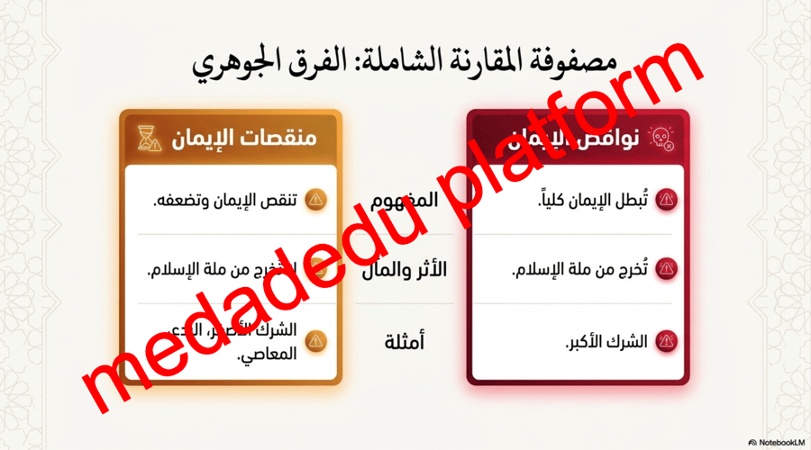 التوحيد الدرس الثالث نواقض الأيمان و منقصاته