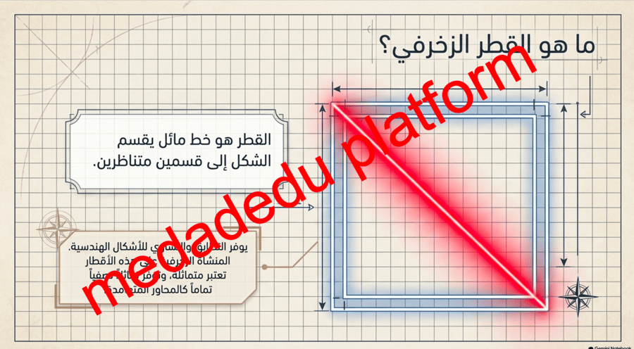 الوحدة الثانية الدرس الثاني الأقطار في الزخرفة الهندسية